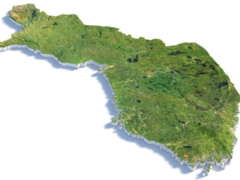 Finland Suomi Terrain Map 3D Model