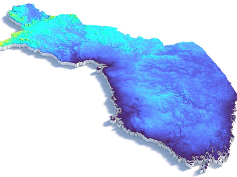 Finland Suomi Terrain Map 3D Model