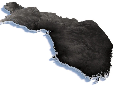 Finland Suomi Terrain Map 3D Model