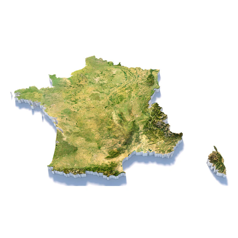 France Terrain Map 3D Model .c4d .max .obj .3ds .fbx .stl .blend 