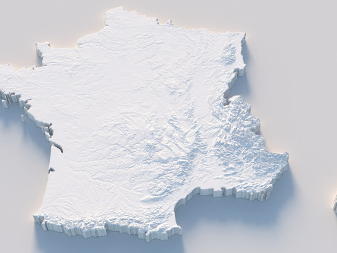 France Terrain Map 3D-Modell