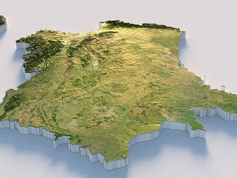 France Terrain Map 3D Model