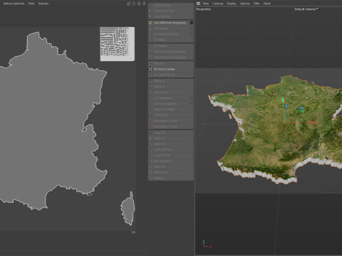 France Terrain Map 3D-Modell