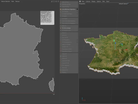 France Terrain Map 3D Model