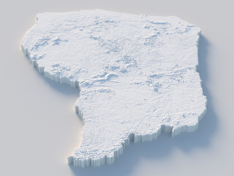 French Guiana Terrain Map 3D-Modell
