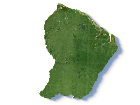 French Guiana Terrain Map 3D-Modell