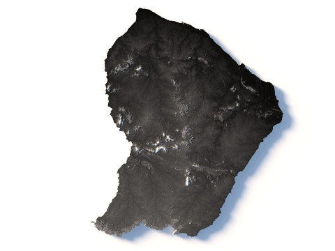 French Guiana Terrain Map 3D-Modell