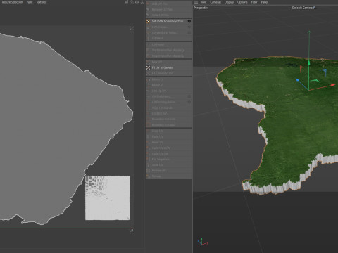 French Guiana Terrain Map 3D-Modell