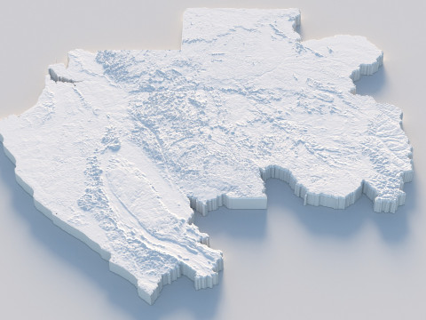 Gabon Terrain Map 3D Modell