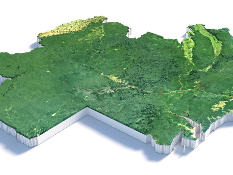 Gabon Terrain Map 3D Modell