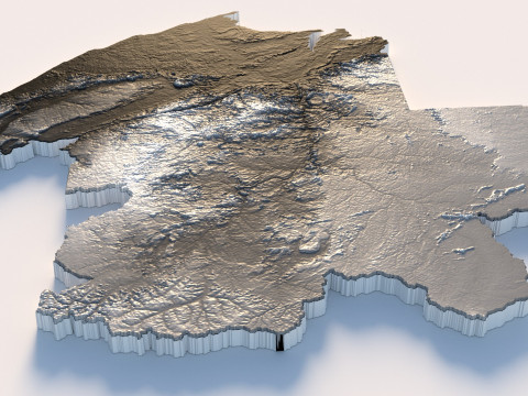 Gabon Terrain Map 3D Modell