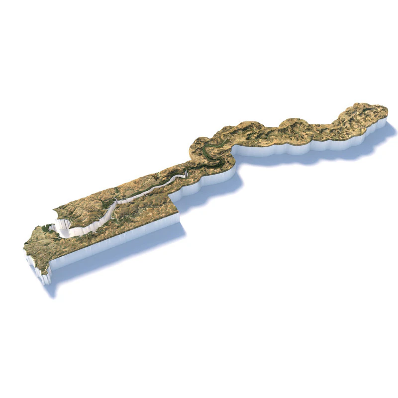 Gambia Terrain Map 3D Model .c4d .max .obj .3ds .fbx .stl .blend 
