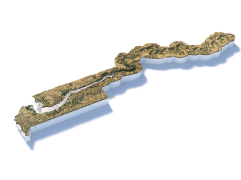 Gambia Terrain Map 3D Model
