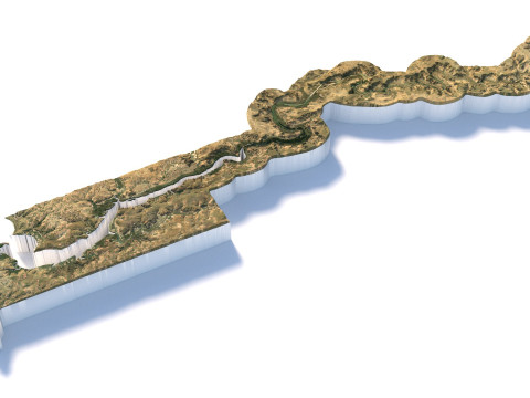 Gambia Terrain Map 3D Model