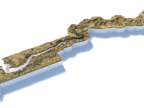 Gambia Terrain Map 3D Model