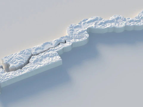 Gambia Terrain Map 3D Model