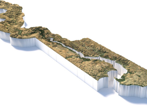 Gambia Terrain Map 3D Model