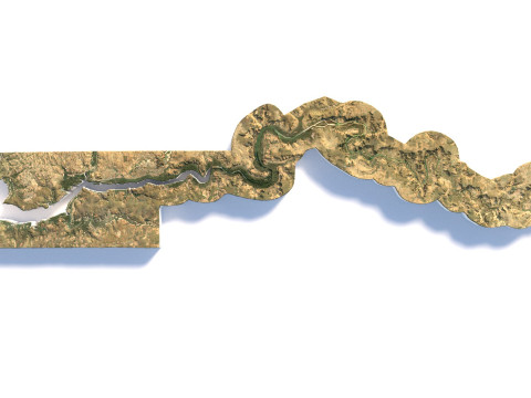 Gambia Terrain Map 3D Model