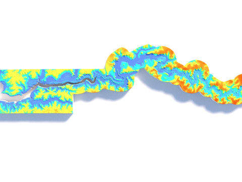 Gambia Terrain Map 3D Model