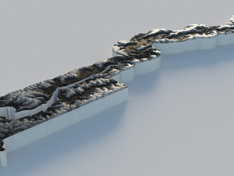 Gambia Terrain Map 3D Model