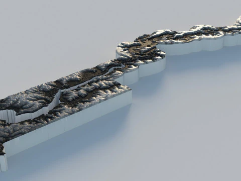 Gambia Terrain Map 3D Model