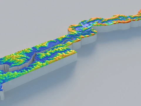 Gambia Terrain Map 3D Model