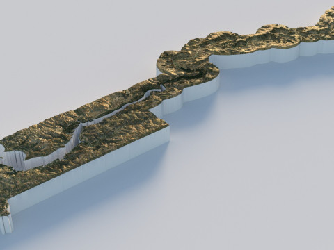 Gambia Terrain Map 3D Model
