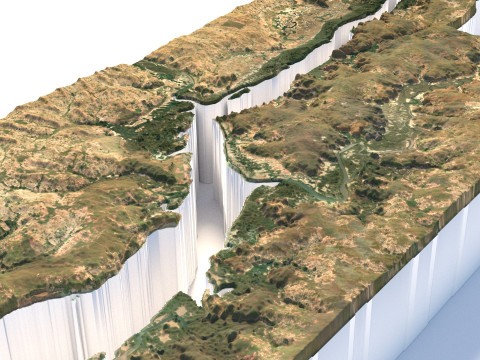 Gambia Terrain Map 3D Model
