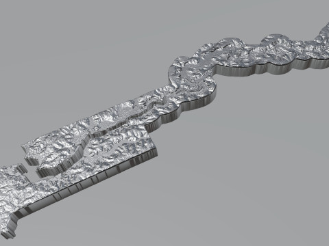 Gambia Terrain Map 3D Model