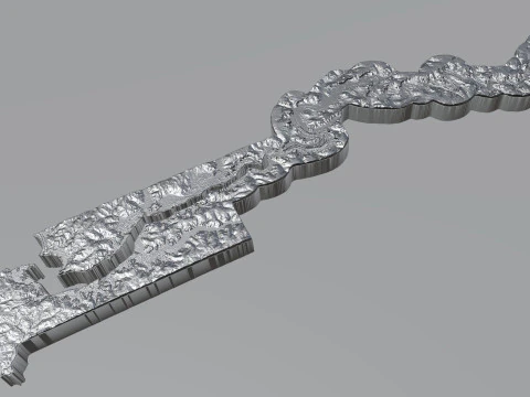 Gambia Terrain Map 3D Model