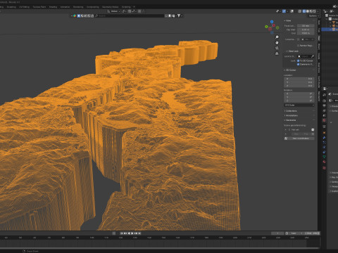 Gambia Terrain Map 3D Model