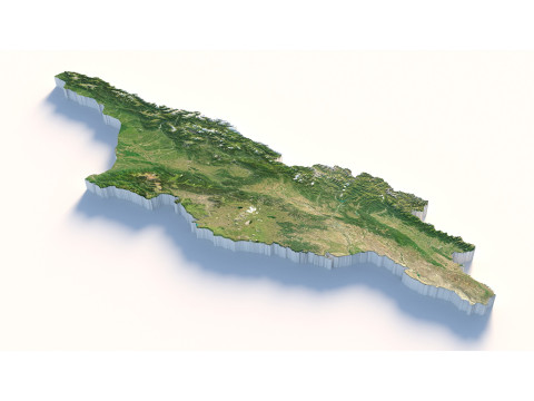 Georgia Terrain map 3D Model
