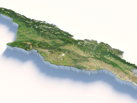 Georgia Terrain map Modello 3D
