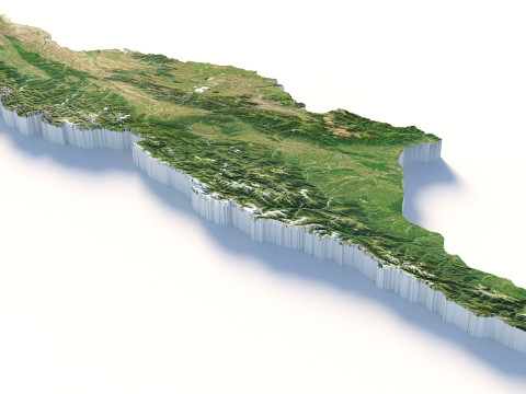 Georgia Terrain map Modello 3D