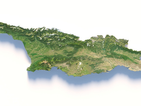 Georgia Terrain map Modello 3D