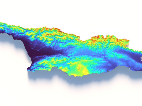 Georgia Terrain map Modello 3D