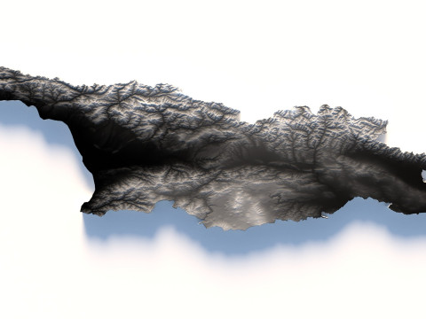 Georgia Terrain map Modello 3D