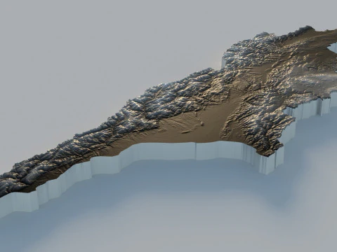 Georgia Terrain map 3D Model