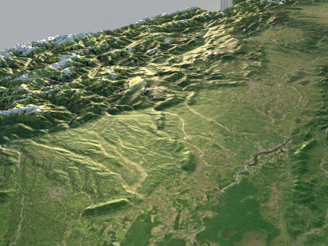 Georgia Terrain map Modello 3D