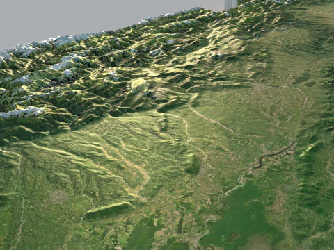 Georgia Terrain map 3D Model