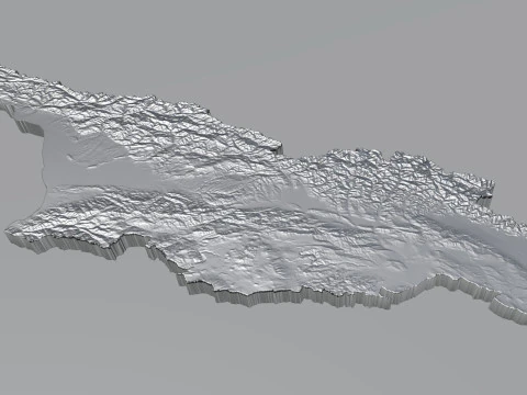 Georgia Terrain map 3D Model