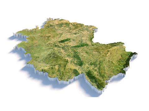 Mapa terenu Niemiec i Niemiec Model 3D