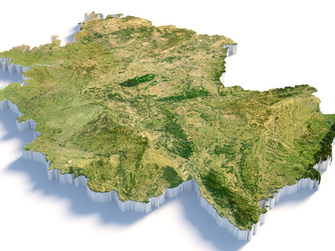 Germany Deutschland Terrain Map 3D Model