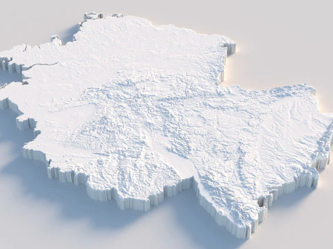 Germany Deutschland Terrain Map 3D Model