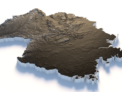 Germany Deutschland Terrain Map 3D Model