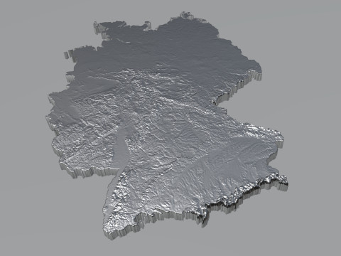 Germany Deutschland Terrain Map 3D Model