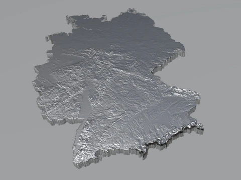 Germany Deutschland Terrain Map 3D Model