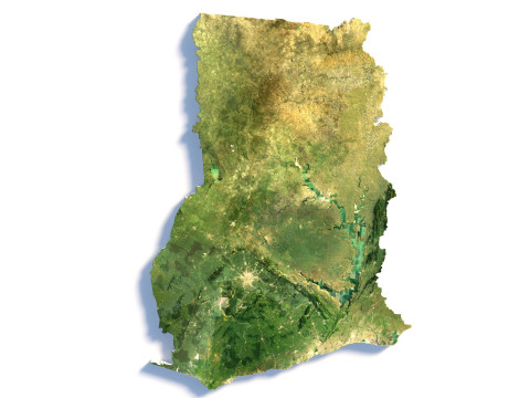 Ghana Terrain Map 3D Model