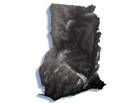 Ghana Terrain Map 3D Model