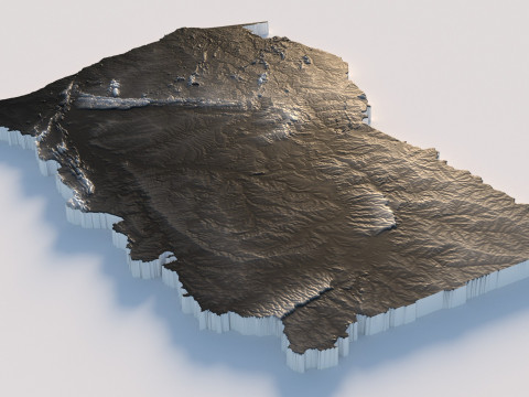 Ghana Terrain Map 3D Model